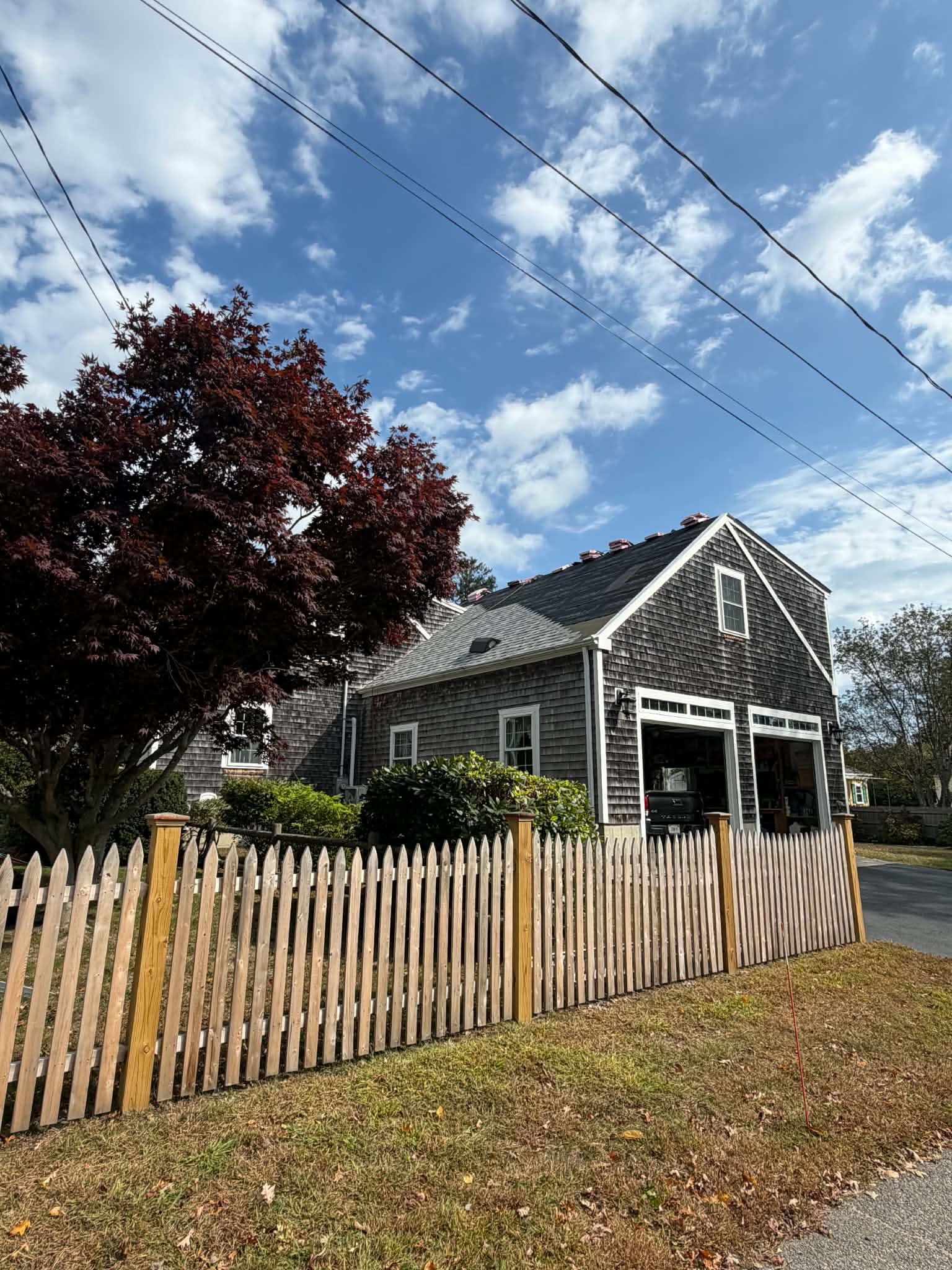Services Roof replacement on a cedar shingle home in Massachusetts
